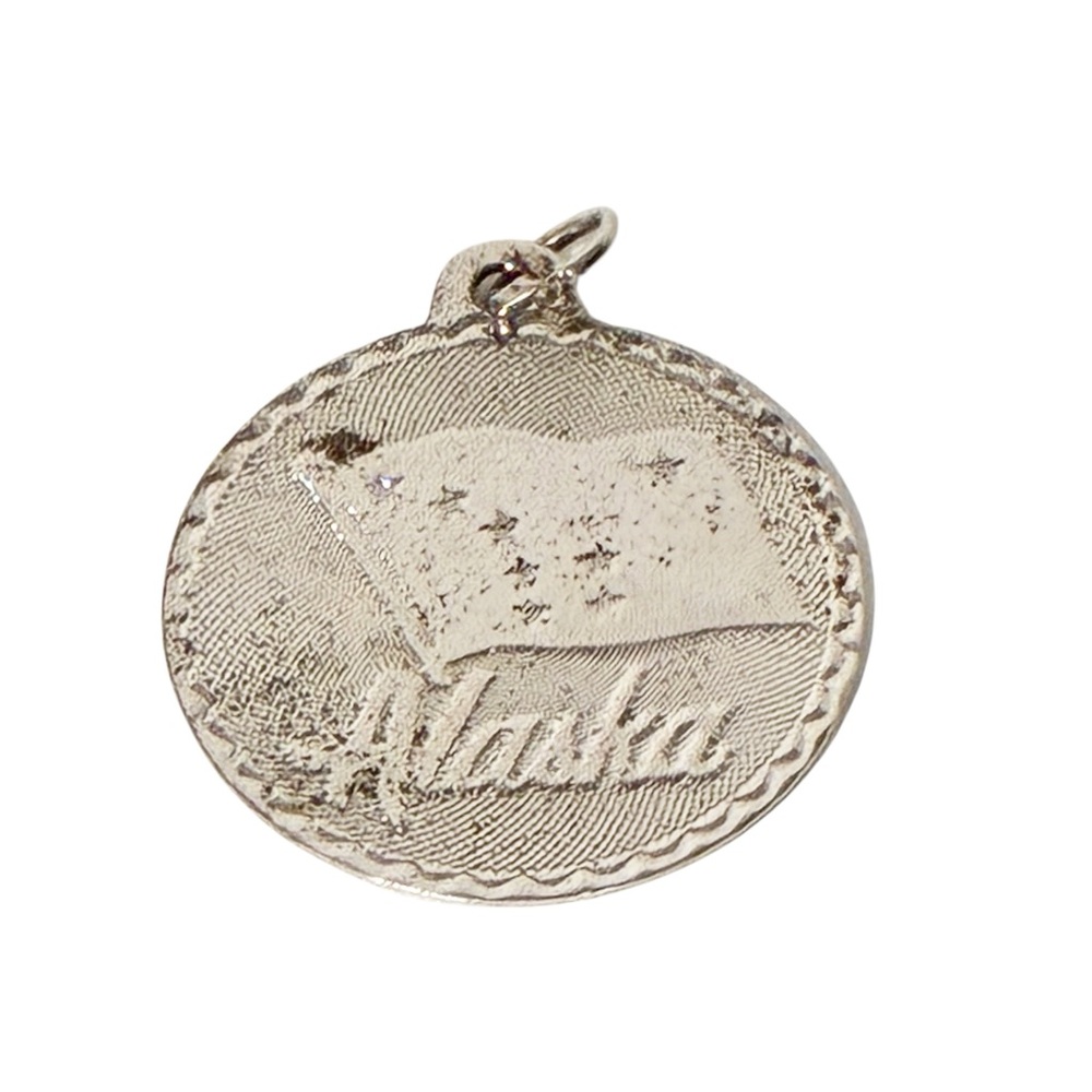 Sasco 925 Sterling Silver Alaska Flag‎ Necklace Charm Jewelry